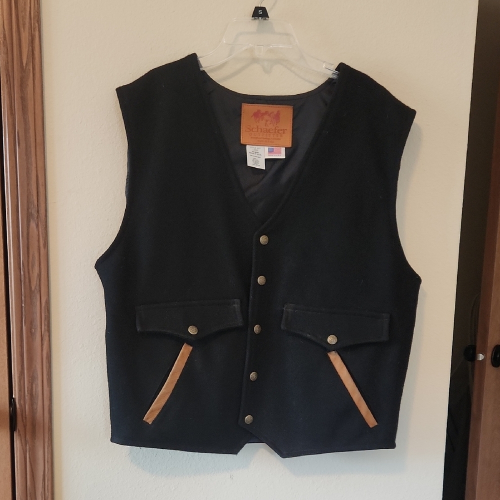 Schaefer Black Vest with Tan Accents